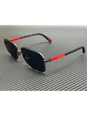 New Prada Linea Rossa Men Gunmetal Sunglasses 57-18-145
